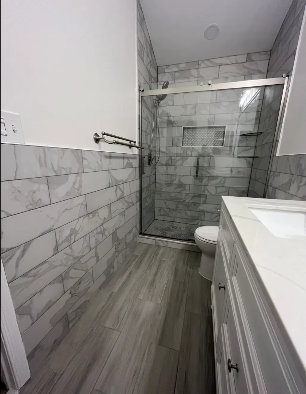 Marble Tile Bathroom, Bathroom Remodeling by SWS Contracting & Management